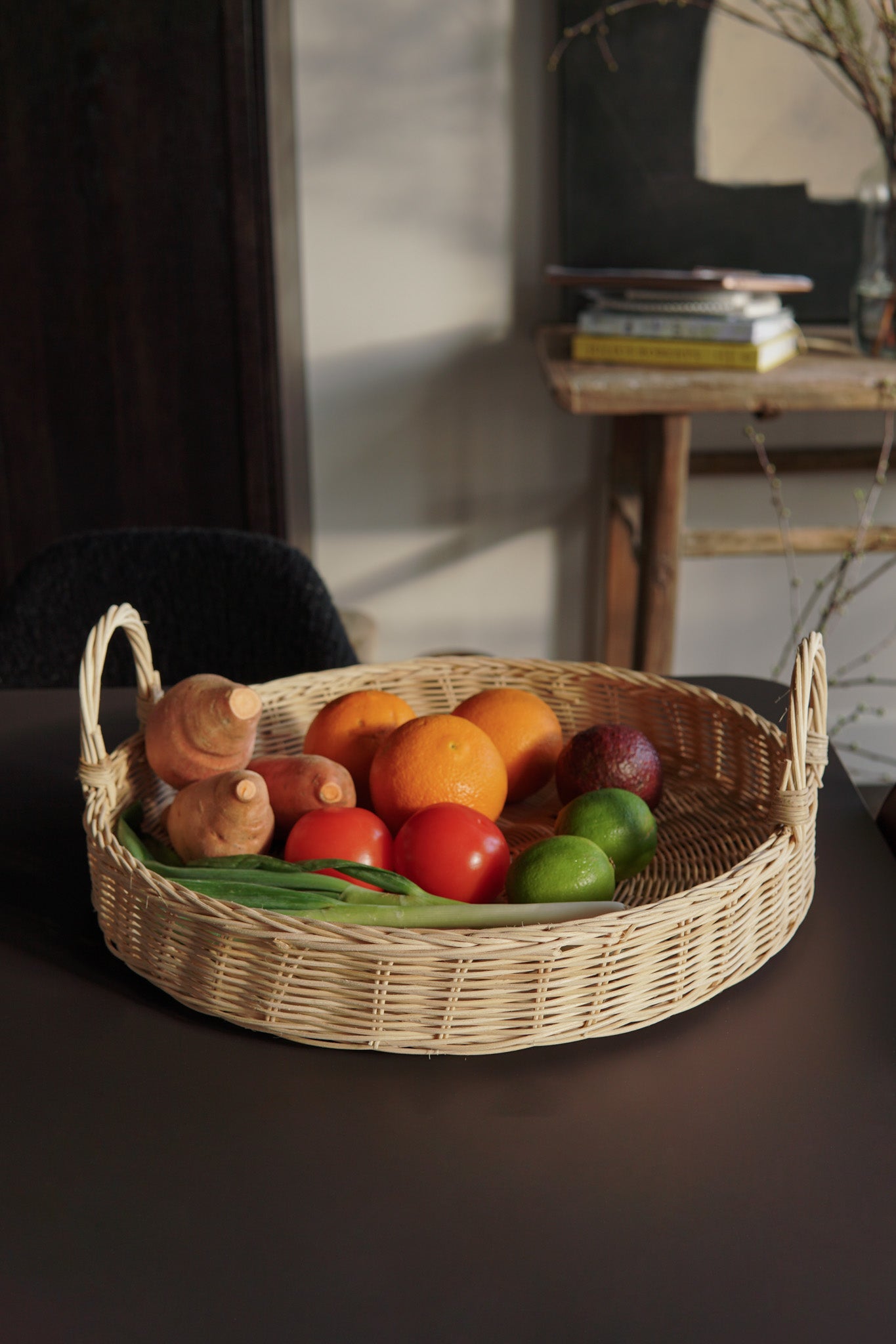 Sisi rattan round tray