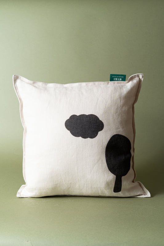 Sisi linen cushion, Cloud & tree
