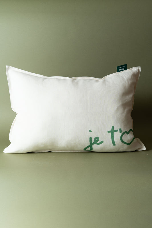 Sisi linen cushion, Je t'eam